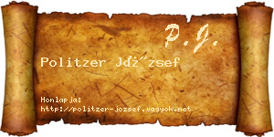 Politzer József névjegykártya